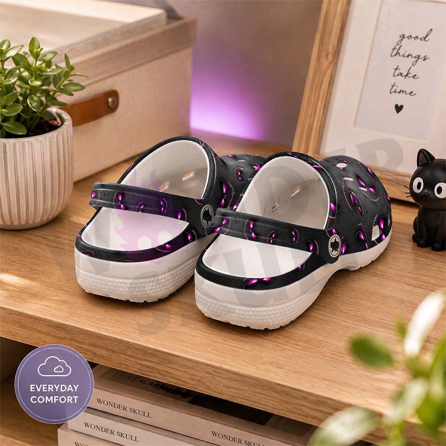 Wonder Skull Lightweight Clog Sandals are designed for all-day comfort. Featuring breathable ventilation holes, a cushioned footbed, and a pivoting heel strap, these versatile unisex clogs are perfect for use at home, outdoors, or at work — whatever your profession may be.