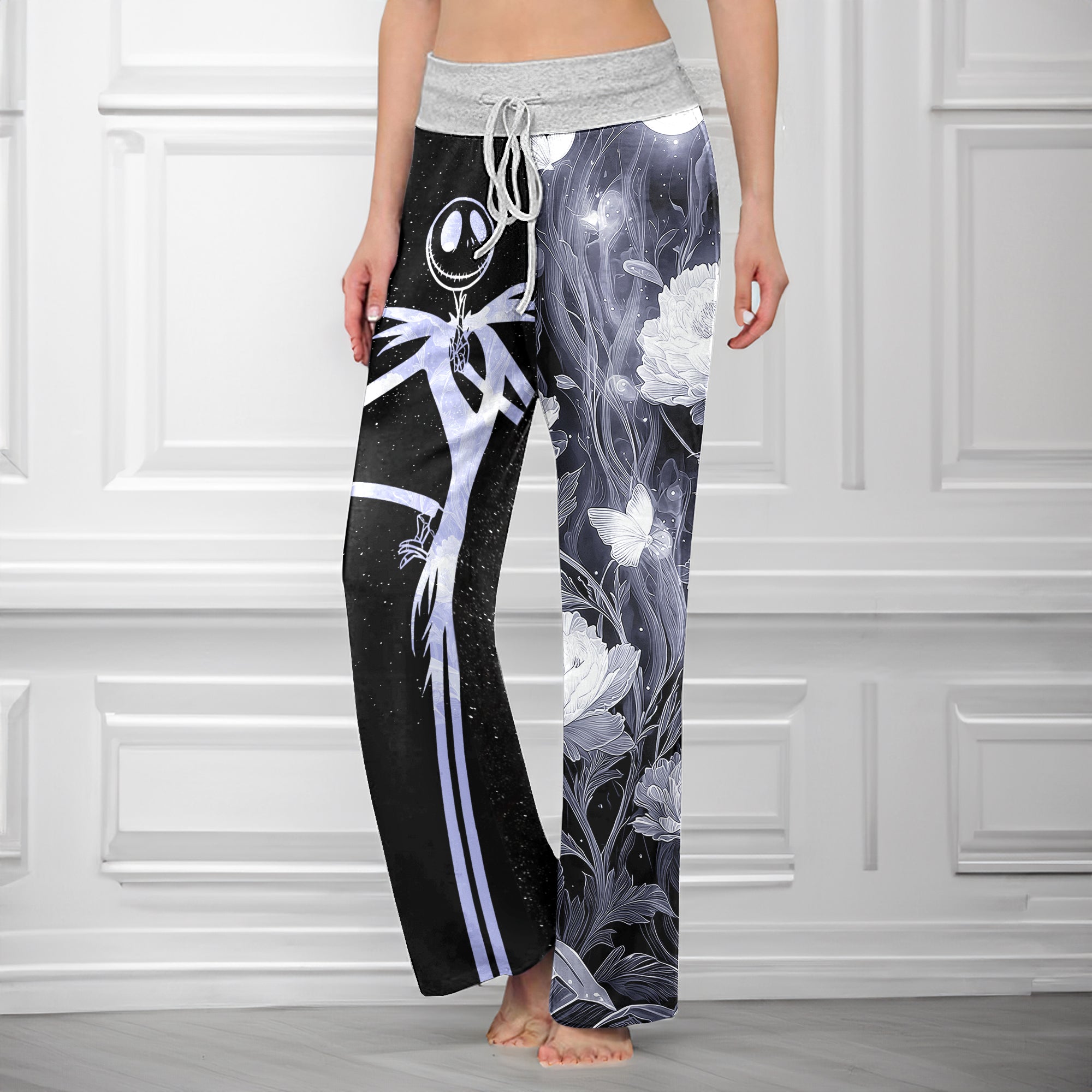 Twilight Bones & Blossoms Women's High-waisted Wide Leg Pants