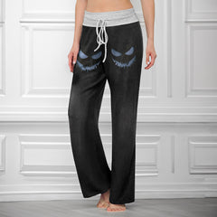 Dark Smile Horror Art Women's High-waisted Wide Leg Pants