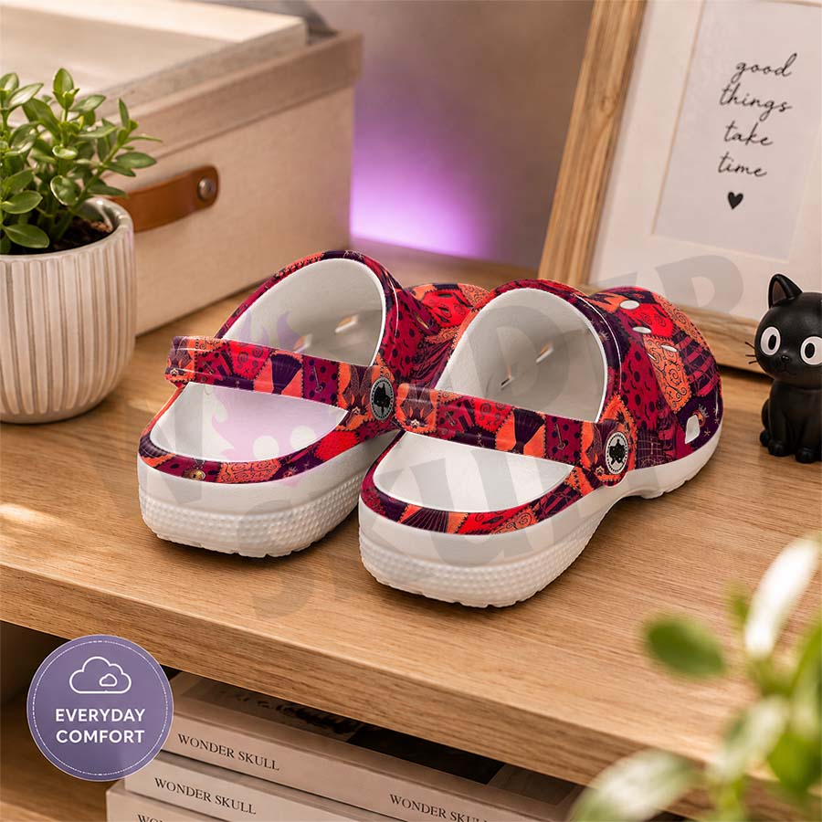 Wonder Skull Lightweight Clog Sandals are designed for all-day comfort. Featuring breathable ventilation holes, a cushioned footbed, and a pivoting heel strap, these versatile unisex clogs are perfect for use at home, outdoors, or at work — whatever your profession may be.