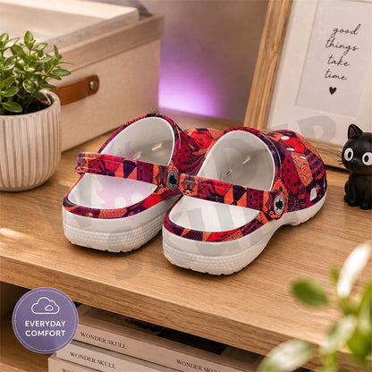 Wonder Skull Lightweight Clog Sandals are designed for all-day comfort. Featuring breathable ventilation holes, a cushioned footbed, and a pivoting heel strap, these versatile unisex clogs are perfect for use at home, outdoors, or at work — whatever your profession may be.