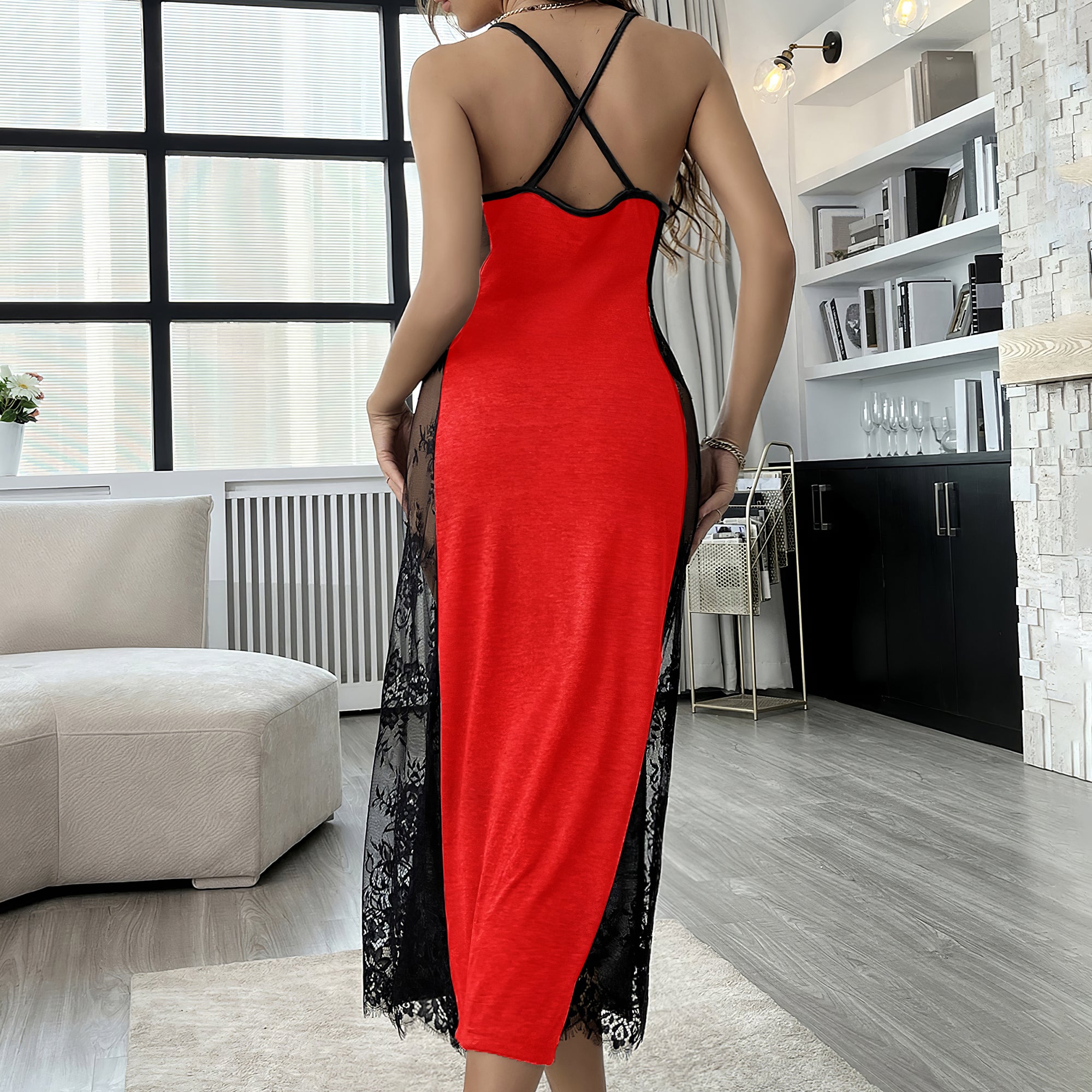 Black Skull Red Eye Women's Lace Cami Sleepwear
