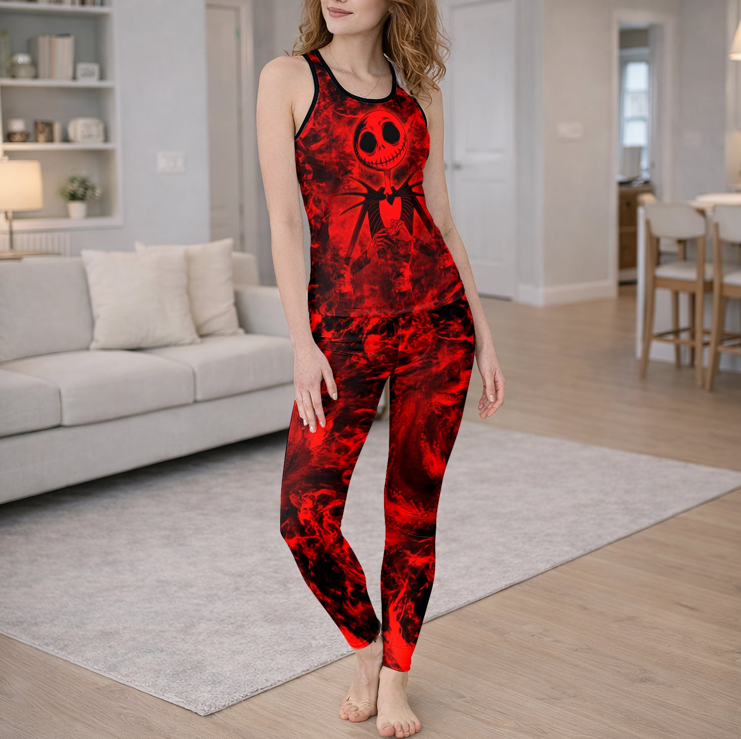 Infernal King Skeleton Art Tanktop and Leggings