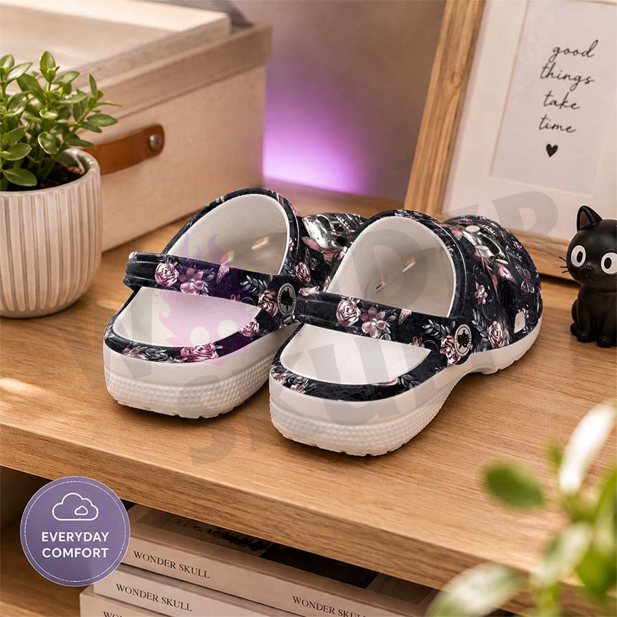 Wonder Skull Lightweight Clog Sandals are designed for all-day comfort. Featuring breathable ventilation holes, a cushioned footbed, and a pivoting heel strap, these versatile unisex clogs are perfect for use at home, outdoors, or at work — whatever your profession may be.