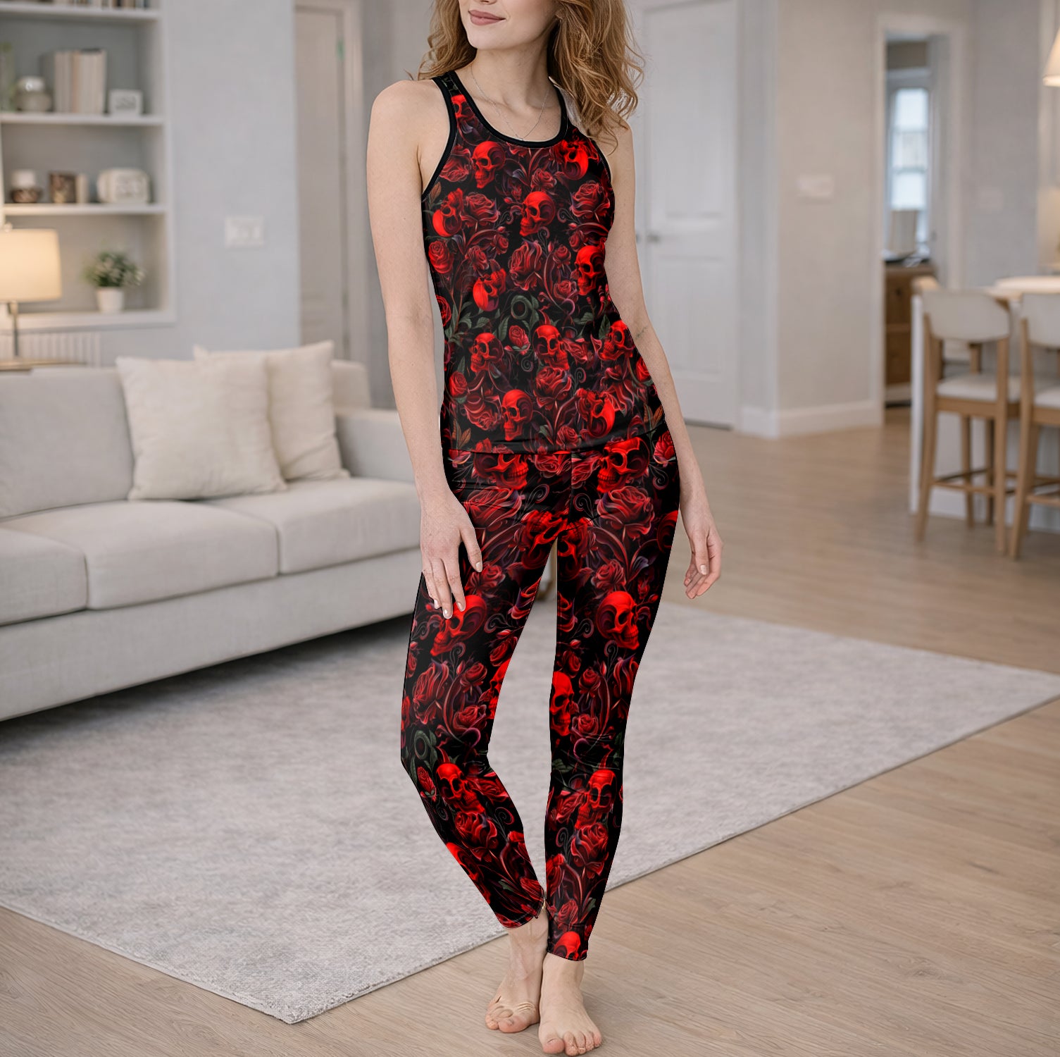 Scarlet Shadow Skulls Tanktop and Leggings