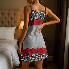 Silver Skull Kiss Short Cami Dress