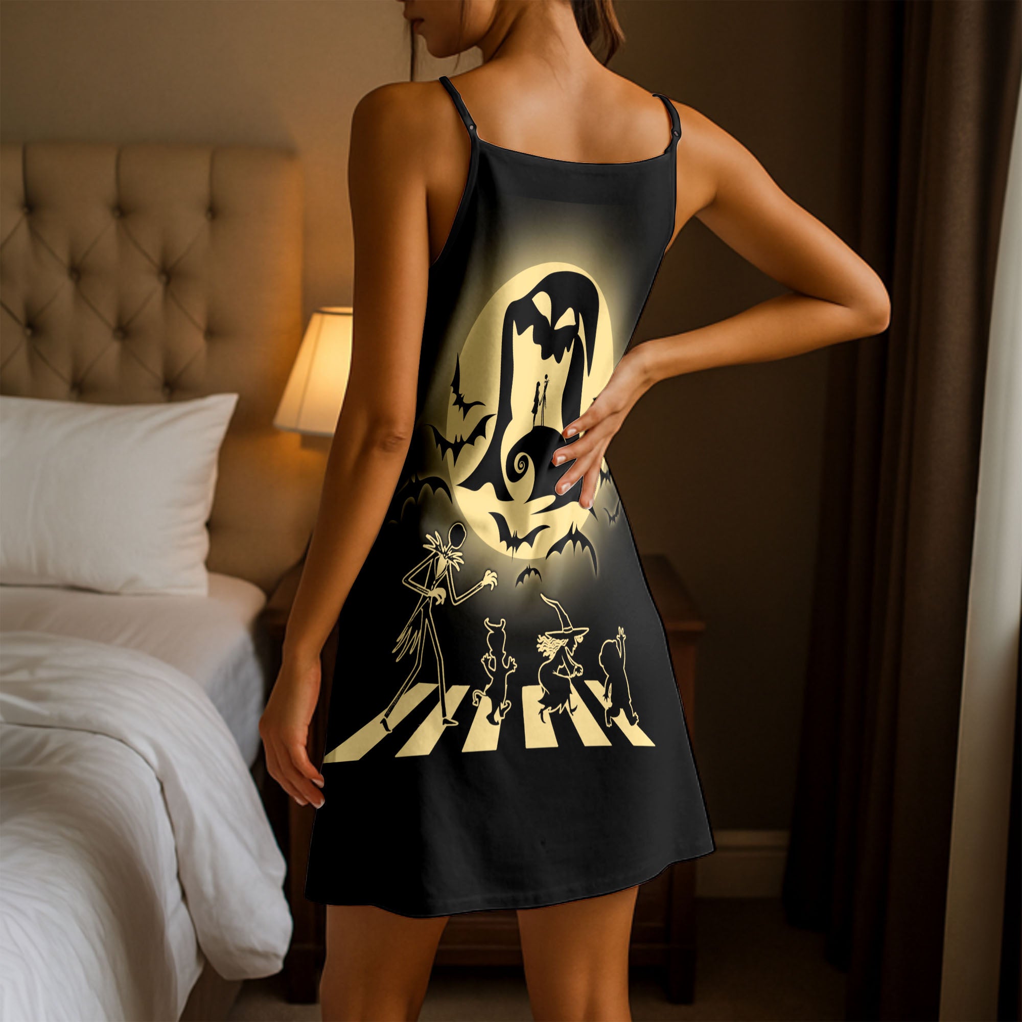 Shadow Skeleton Devotion Short Cami Dressess