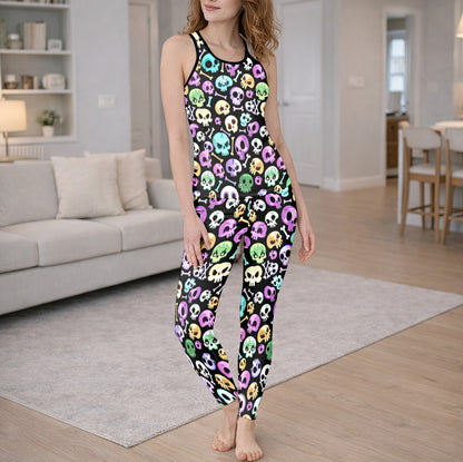Pastel Punk Skulls Pattern Tanktop and Leggings
