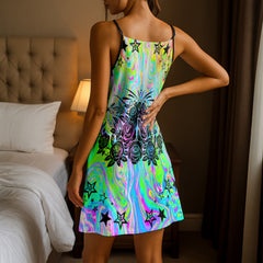 Acid Lip Drip Skull Short Cami Dress