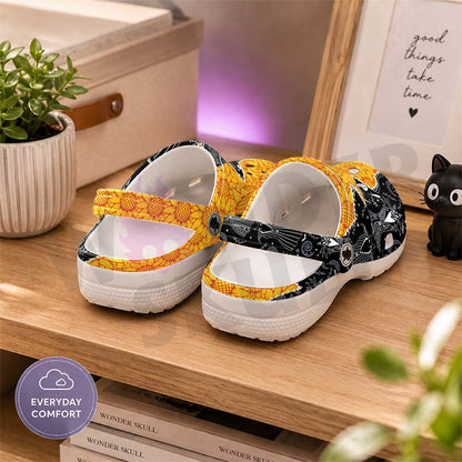 Wonder Skull Lightweight Clog Sandals are designed for all-day comfort. Featuring breathable ventilation holes, a cushioned footbed, and a pivoting heel strap, these versatile unisex clogs are perfect for use at home, outdoors, or at work — whatever your profession may be.