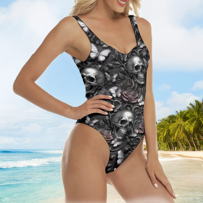 One Piece Bikini Garden of Bones & Butterflies Print Swimwear