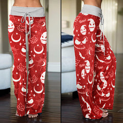 Christmas Nightmare Theme Women's High-waisted Wide Leg Pants | Wonder Skull