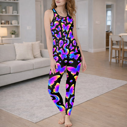 Neon Butterfly Skull Fantasy Tanktop and Legging