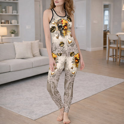 Royal Gold Skull Rose Tanktop and Legging