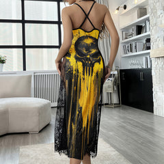 Yellow Skull Scary Art Women's Lace Cami Sleepwear | Gothic, Punkrock, Lingerie for Women