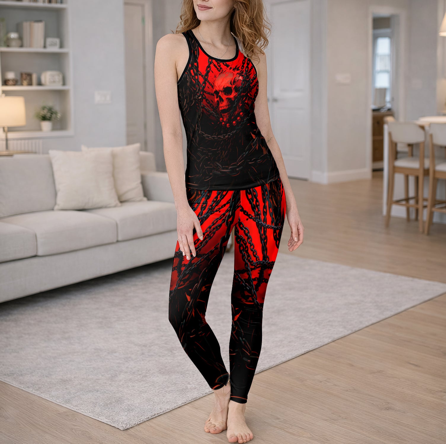 Chain Skull Infernal Art Tanktop and Leggings