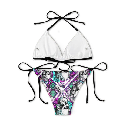 Pixel Skull Rose Micro Triangle Bikini Swimsuit - Wonder Skull