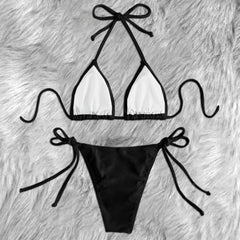 Kiss Here Skull Funny Micro Triangle Bikini Swimsuit - Wonder Skull