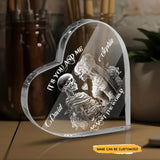 You & Me True Love - Customized Skull Couple Crystal Heart Anniversary Gifts