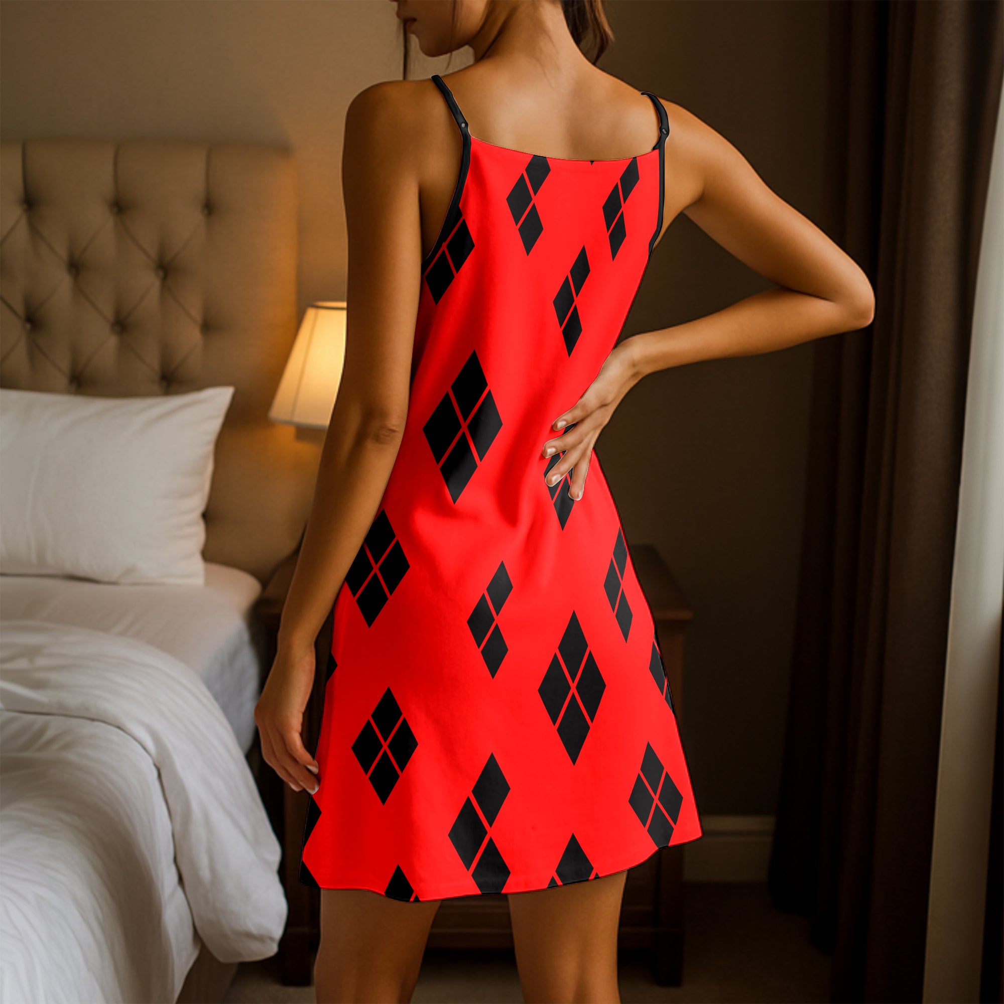 Dark Diamond Skeleton Art Short Cami Dress