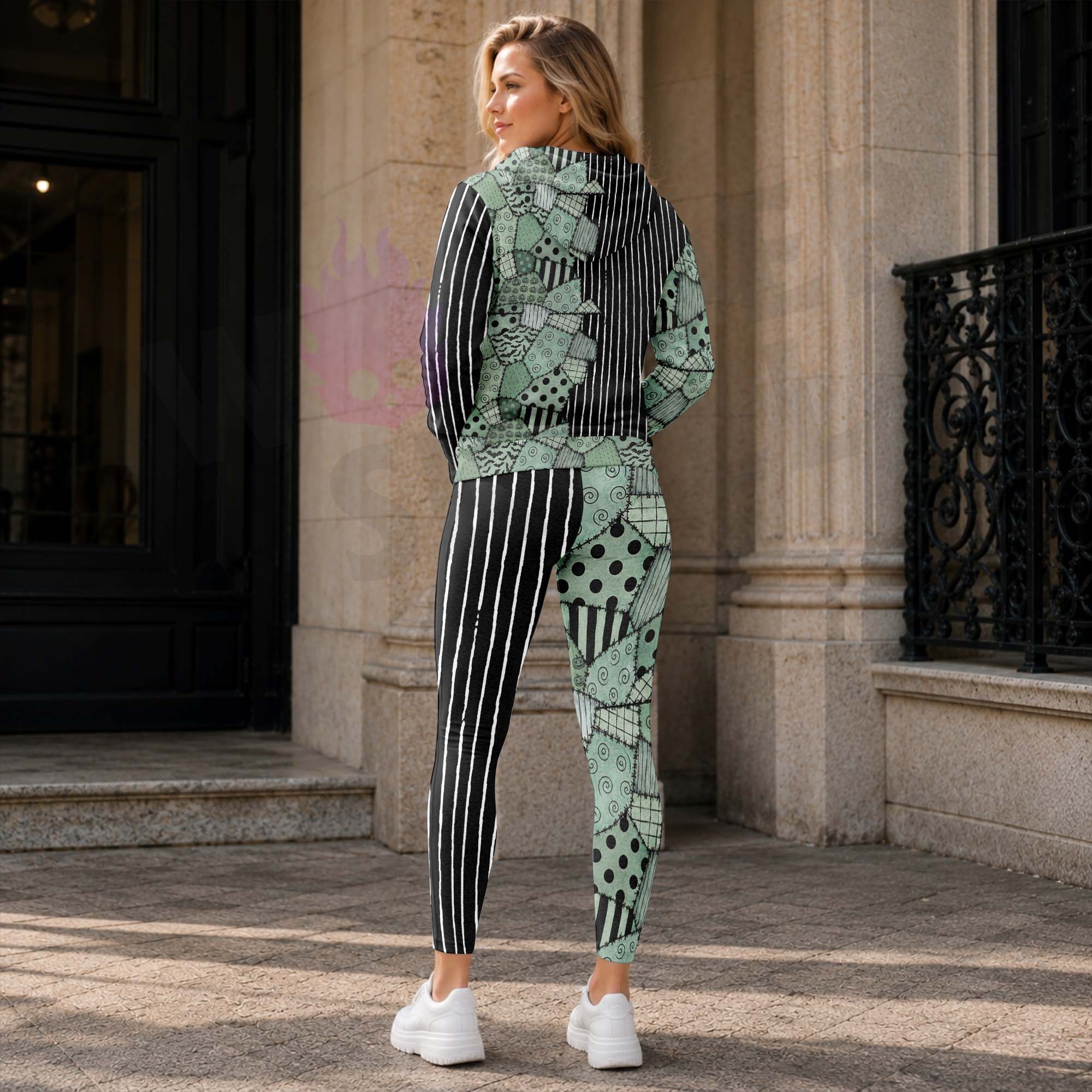Women Hoodie and Leggings, Gothic Stitched Ragdoll Outwear Pants Outfit