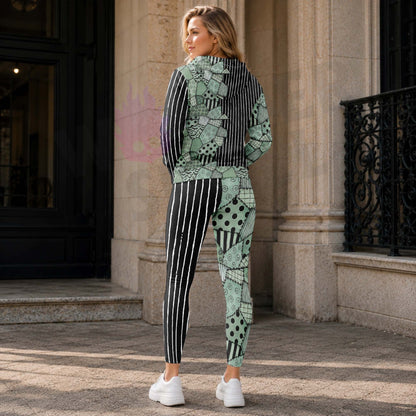 Women Hoodie and Leggings, Gothic Stitched Ragdoll Outwear Pants Outfit