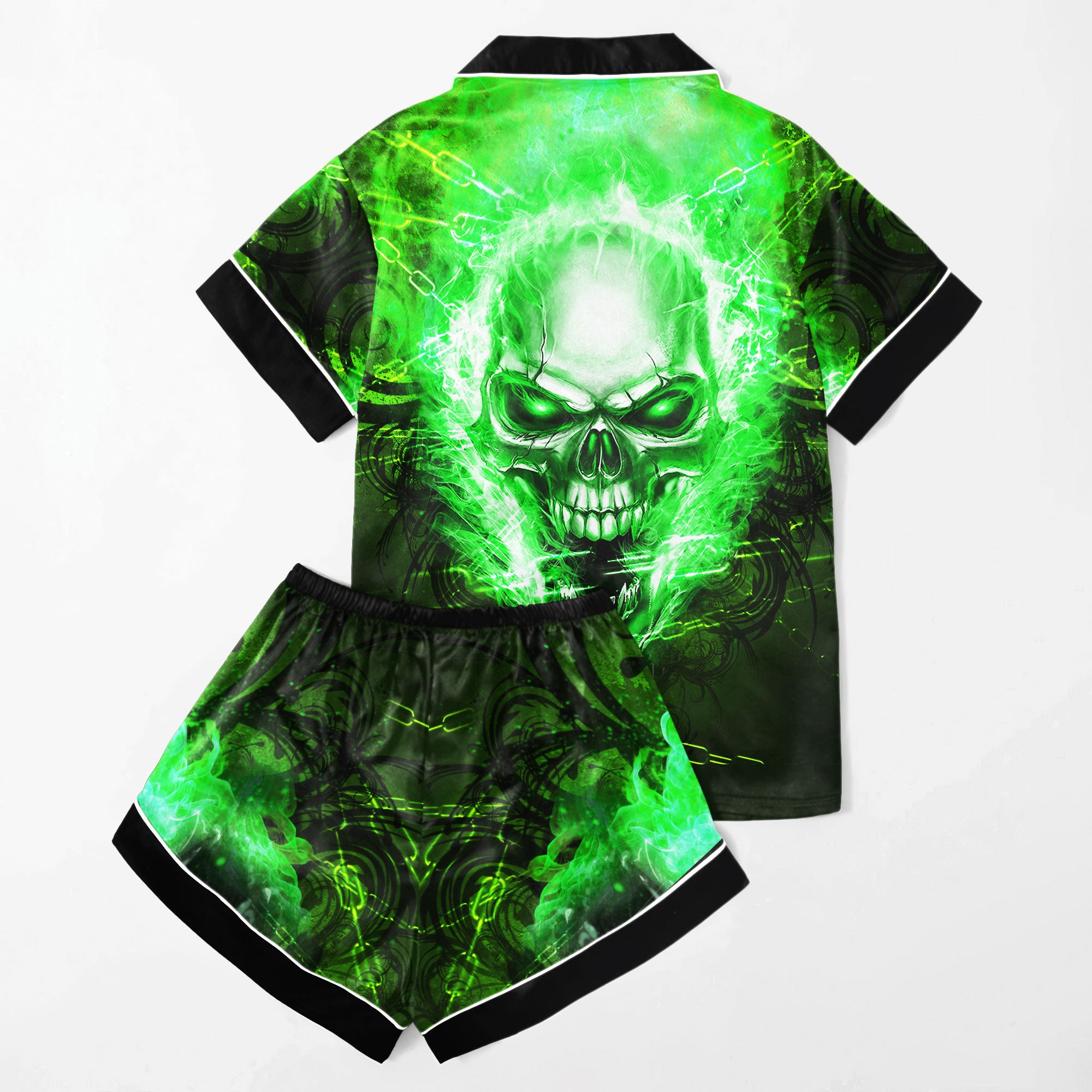 Chic and stylish women's pajama set with unique design prints and statement sleeves, Soft and luxurious fabrics make this pajama set perfect for bedtime or lounging at home.