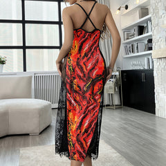 Skull Melting Abstract Women's Lace Cami Sleepwear