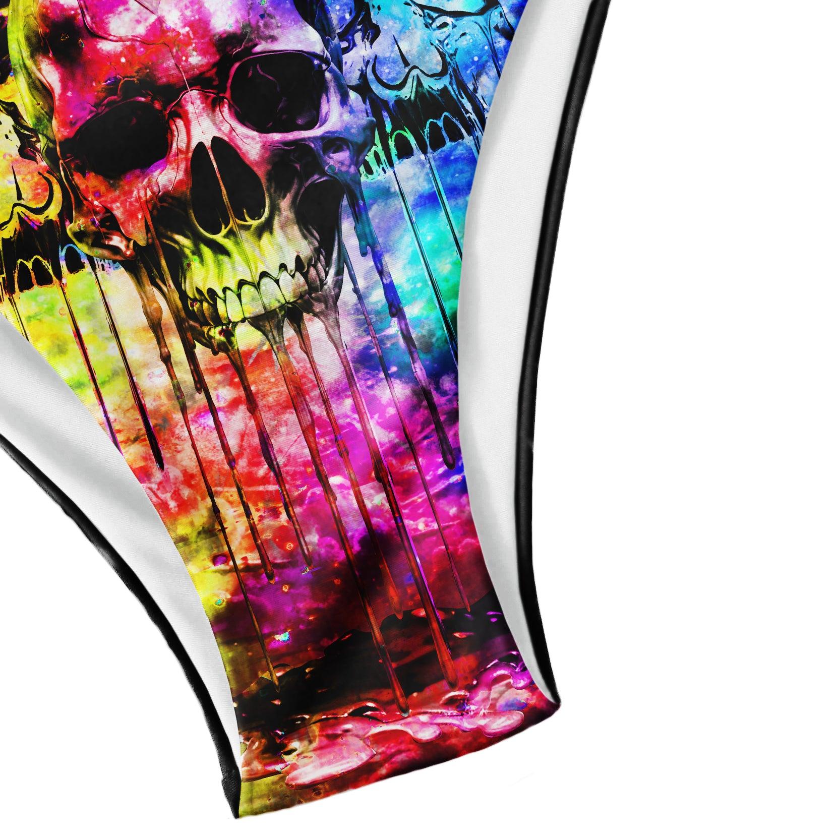 Rainbow Skull Micro Triangle Bikini Swimsuit - Wonder Skull
