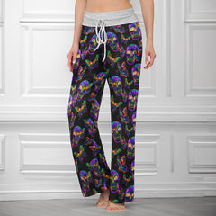 Abstract Skull Butterfly Women's High-waisted Wide Leg Pants