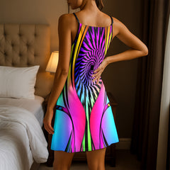 Hypnotic Rainbow Skull Short Cami Dress