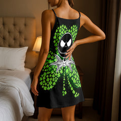 Spooky Lucky Skull Charm Short Cami Dress