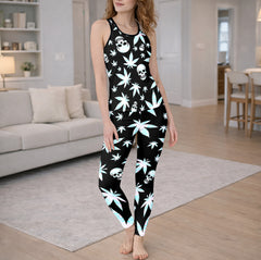Neon Skull Illusion Art Tanktop and Legging