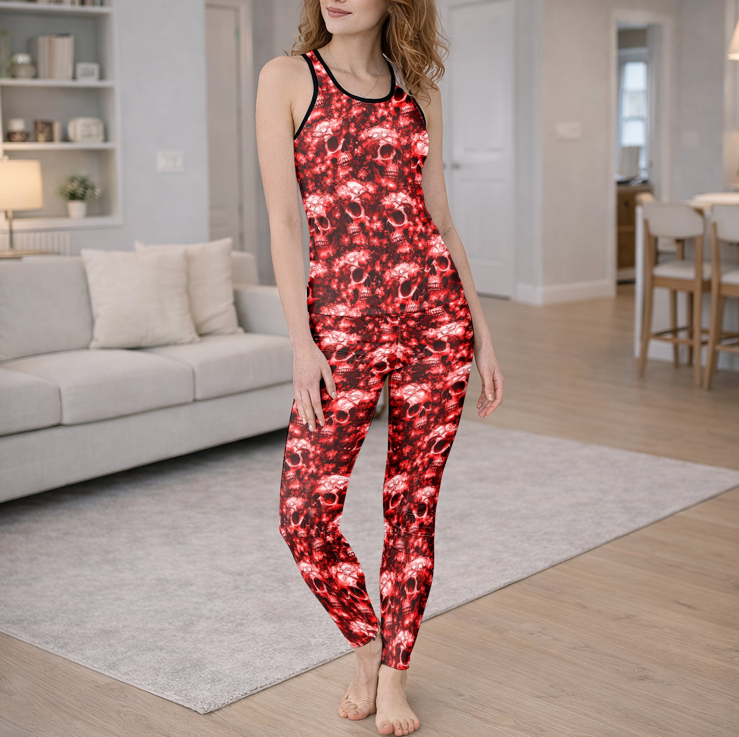 Scarlet Remnants Skull Garden Tanktop and Leggings