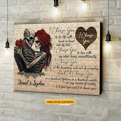 To Do Life - Custom Personalized Names Gothic Skull And Roses Canvas