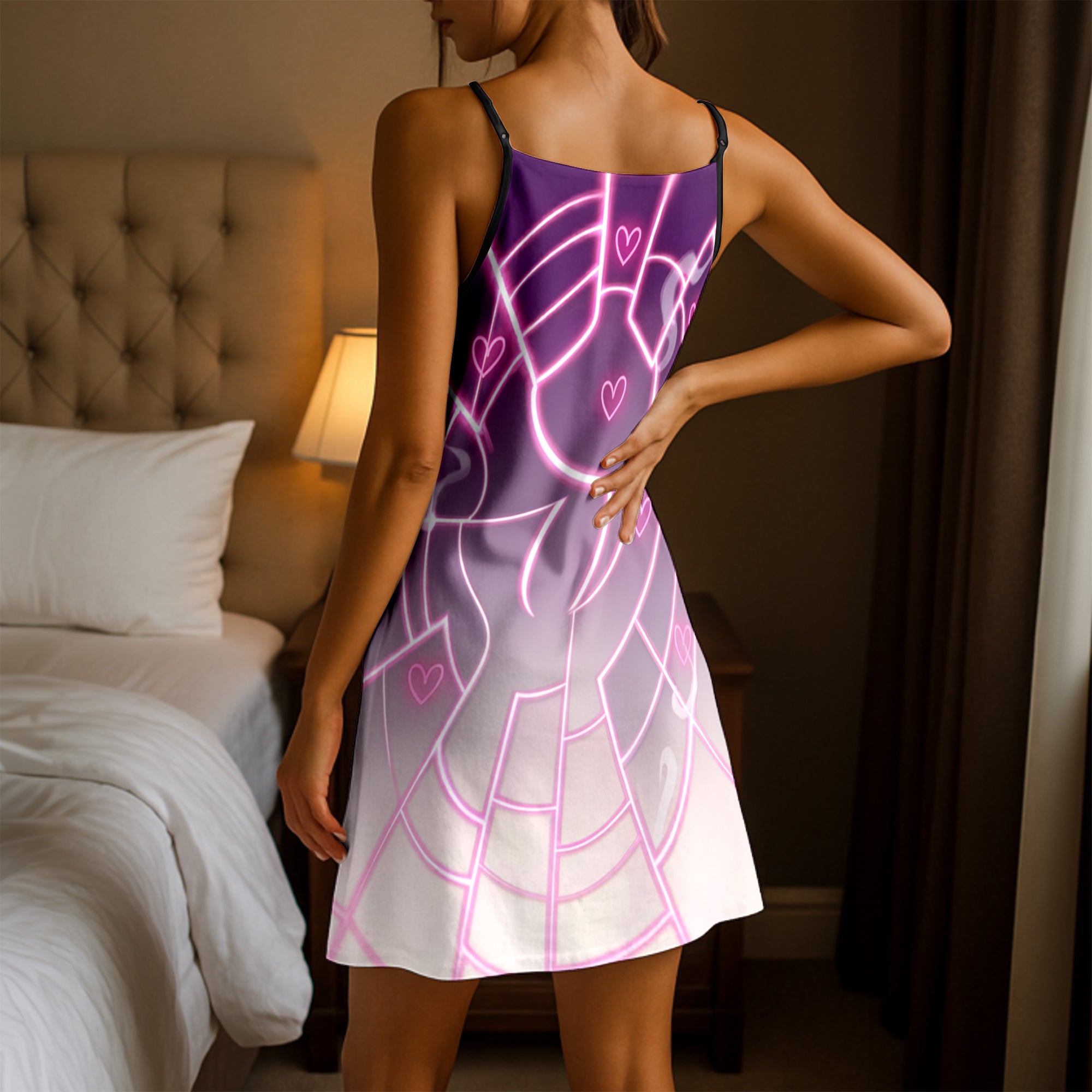 Cyber Crush Skull Web Short Cami Dress