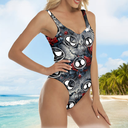 One Piece Bikini Deadly Cute Garden Print Swimwear