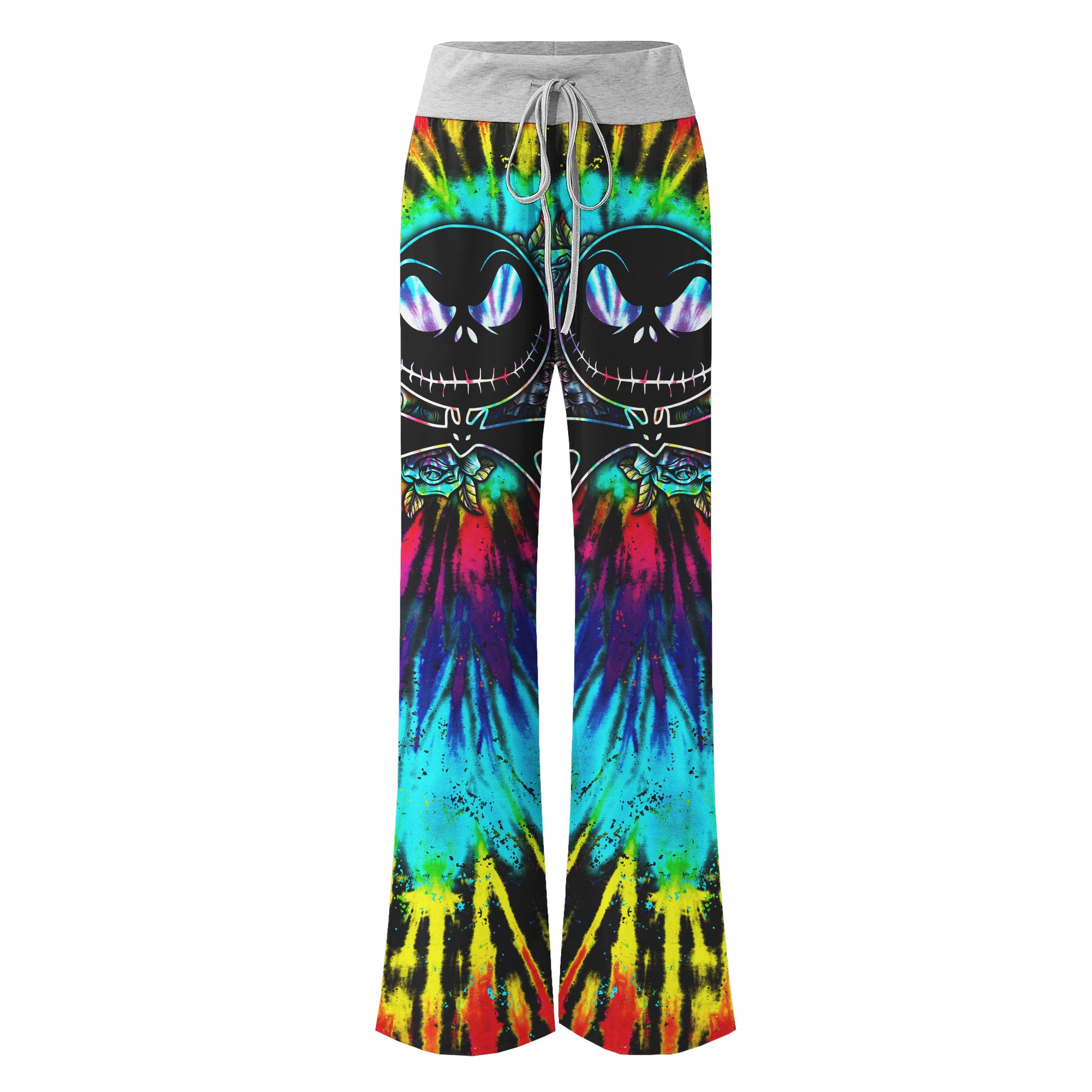Nightmare TieDye Colorful Women's High-waisted Wide Leg Pants | Wonder Skull