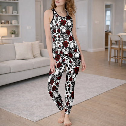 Dark Floral Skull Baroque Tanktop and Legging