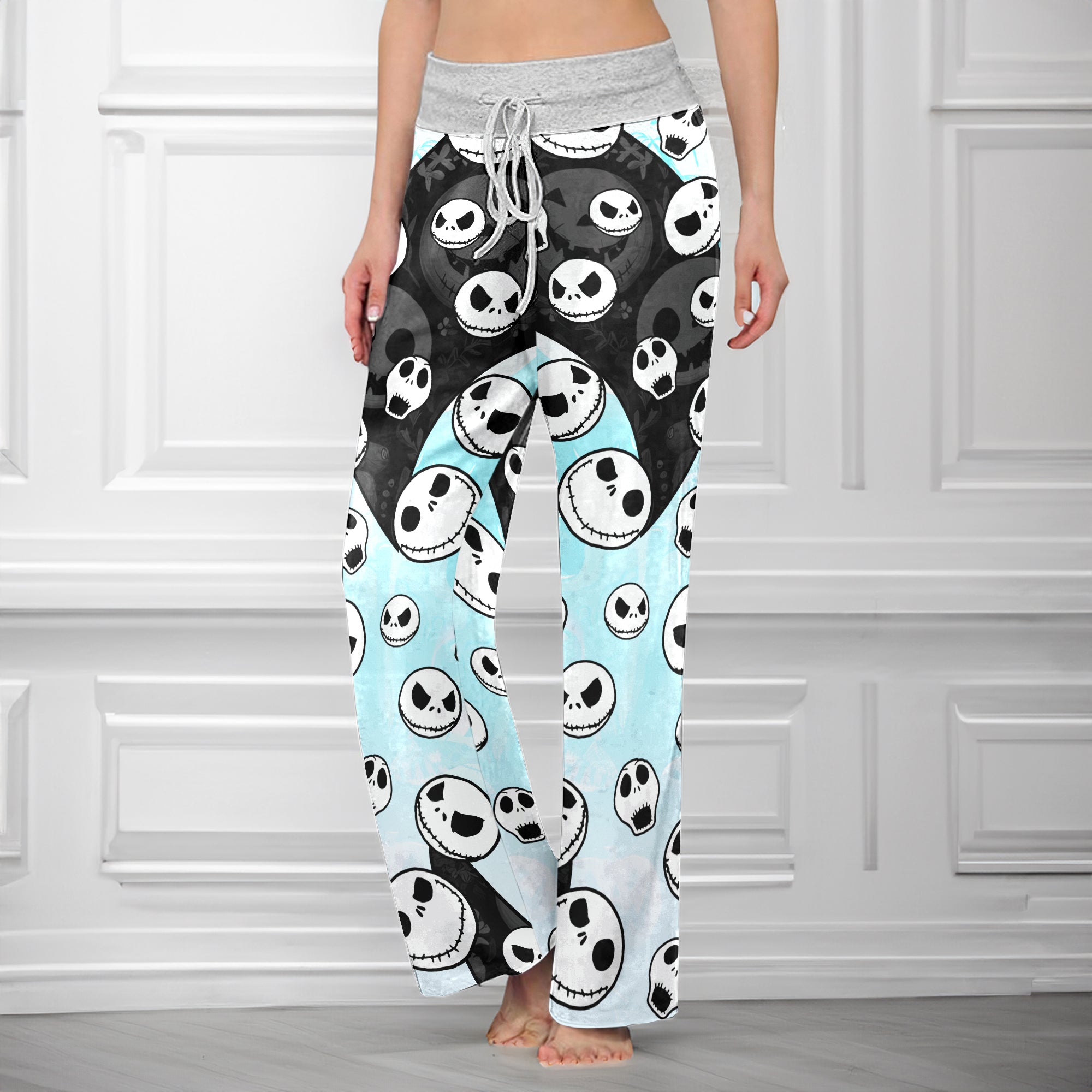 Skully Pop Parade Women's High-waisted Wide Leg Pants