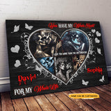 My Whole Heart - Custom Personalized Names Gothic Skull And Roses Canvas