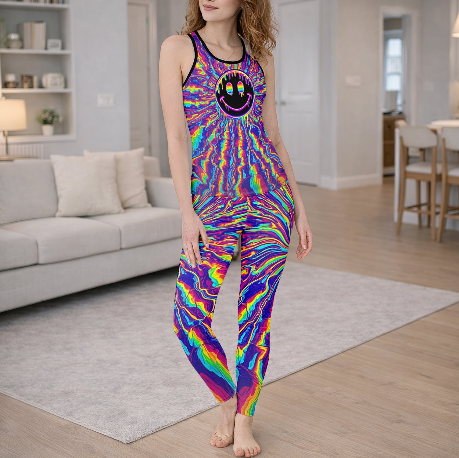 Radiant Distortion Prism Smile Tanktop and Leggings