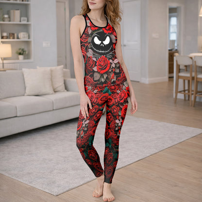 Gothic Rose Skeleton Art Tanktop and Leggings