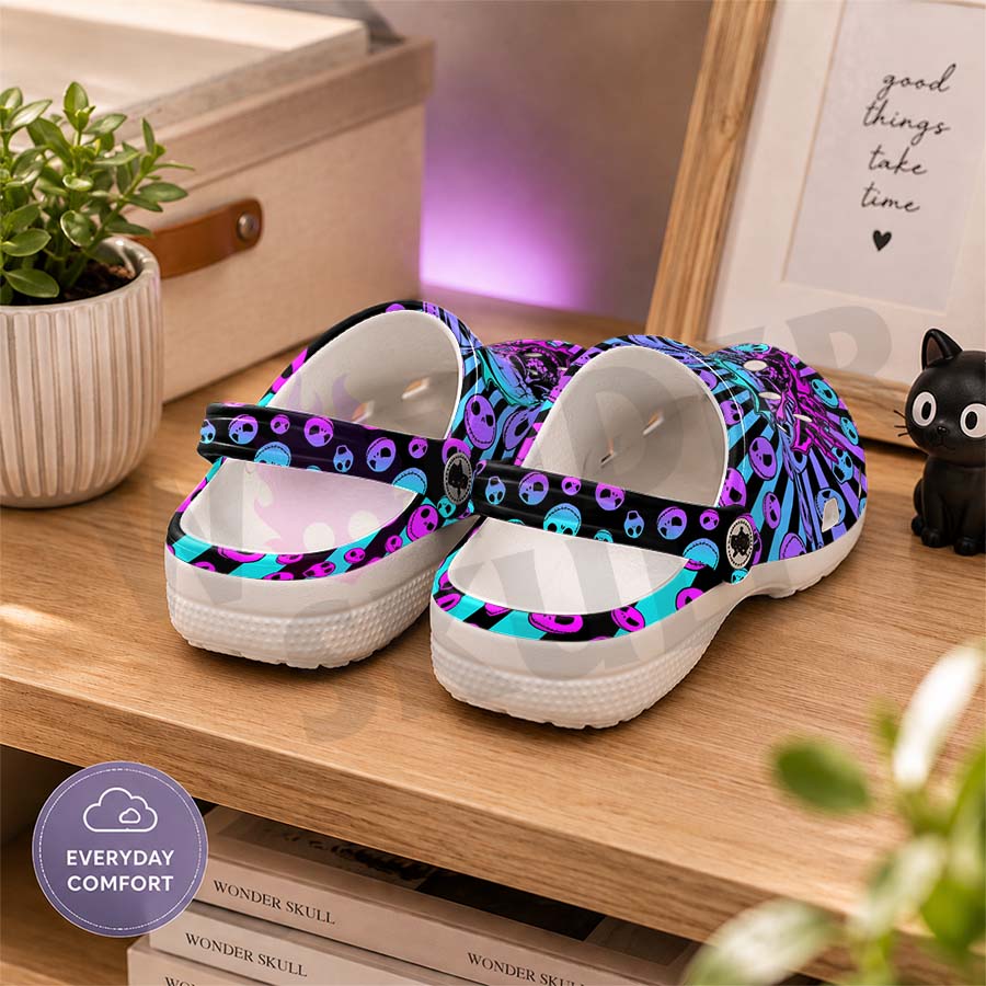 Wonder Skull Lightweight Clog Sandals are designed for all-day comfort. Featuring breathable ventilation holes, a cushioned footbed, and a pivoting heel strap, these versatile unisex clogs are perfect for use at home, outdoors, or at work — whatever your profession may be.