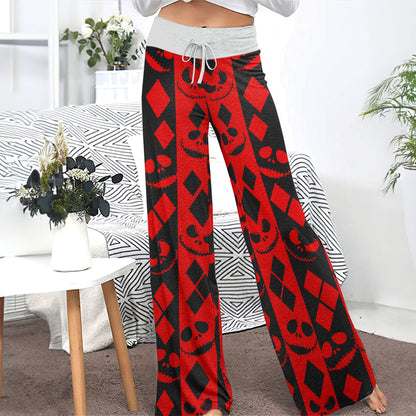 Shadow Realm Diamond Women's High-waisted Wide Leg Pants