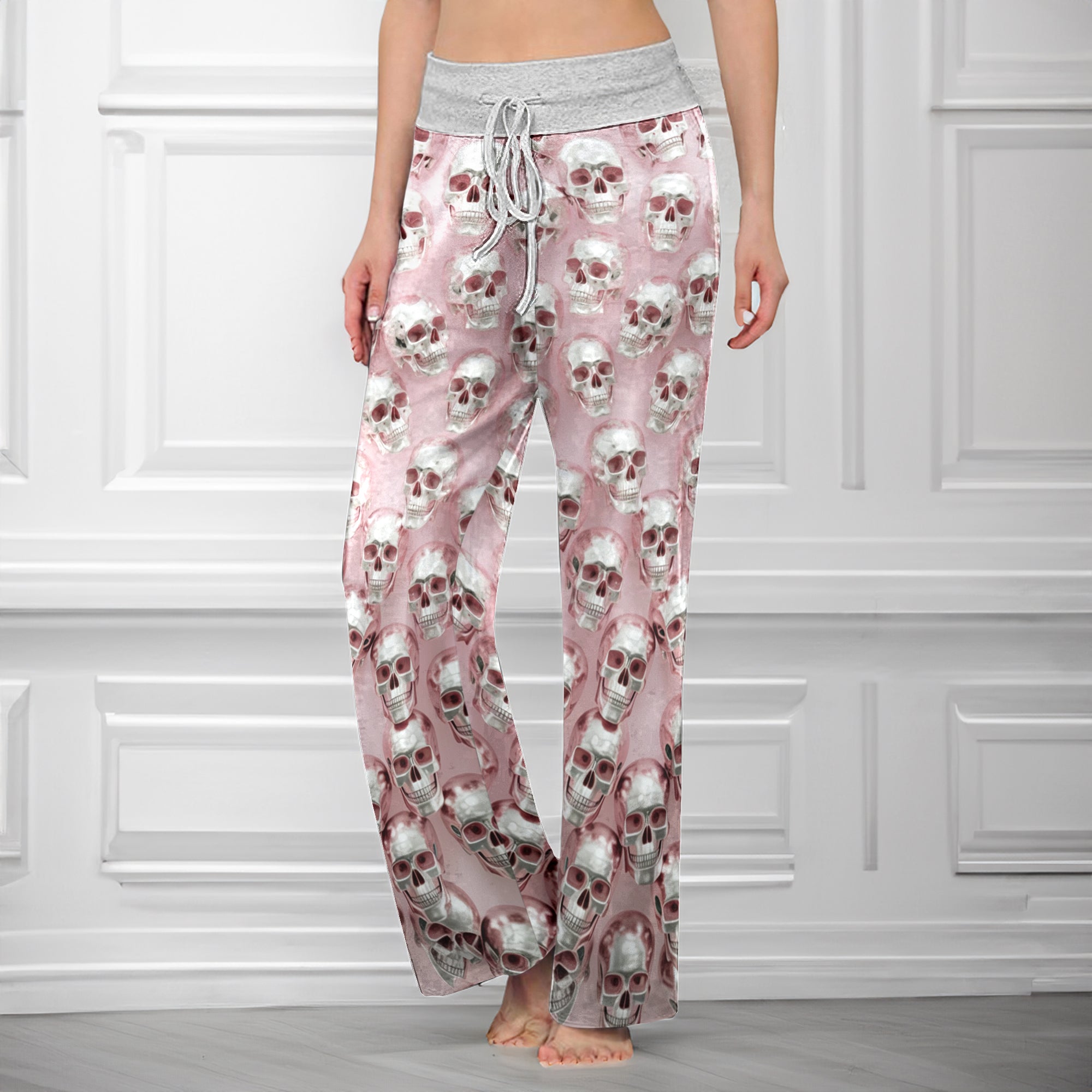 Sugar Skull Storm Women's High-waisted Wide Leg Pants
