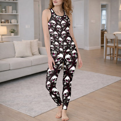 Stacked Skull Magenta Spectra Tanktop and Leggings