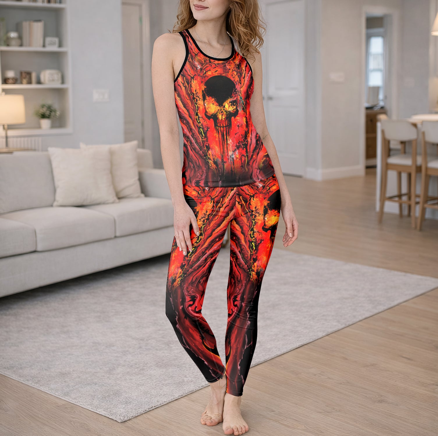 Molten Rage Scarlet Skull Tanktop and Leggings