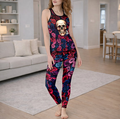 Midnight Rose Skull Tanktop and Leggings