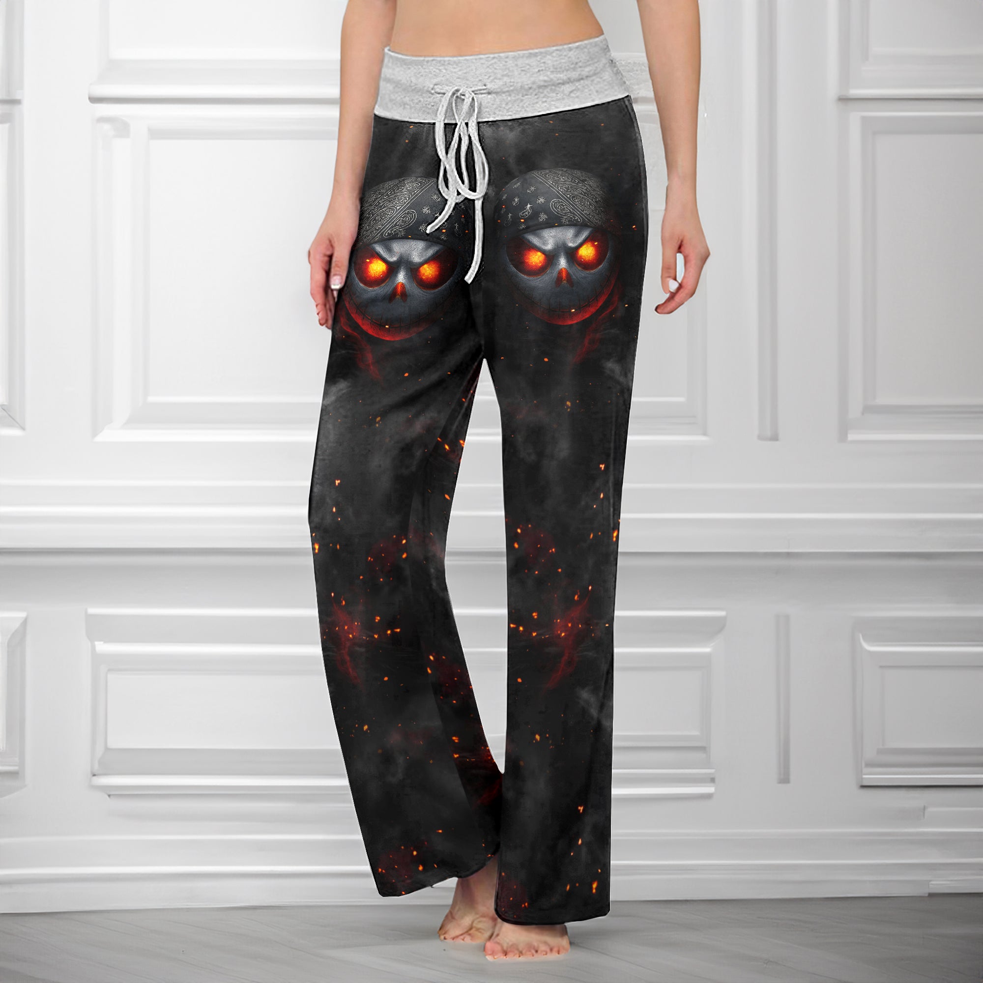 Shadow Scythe Bandana Women's High-waisted Wide Leg Pants